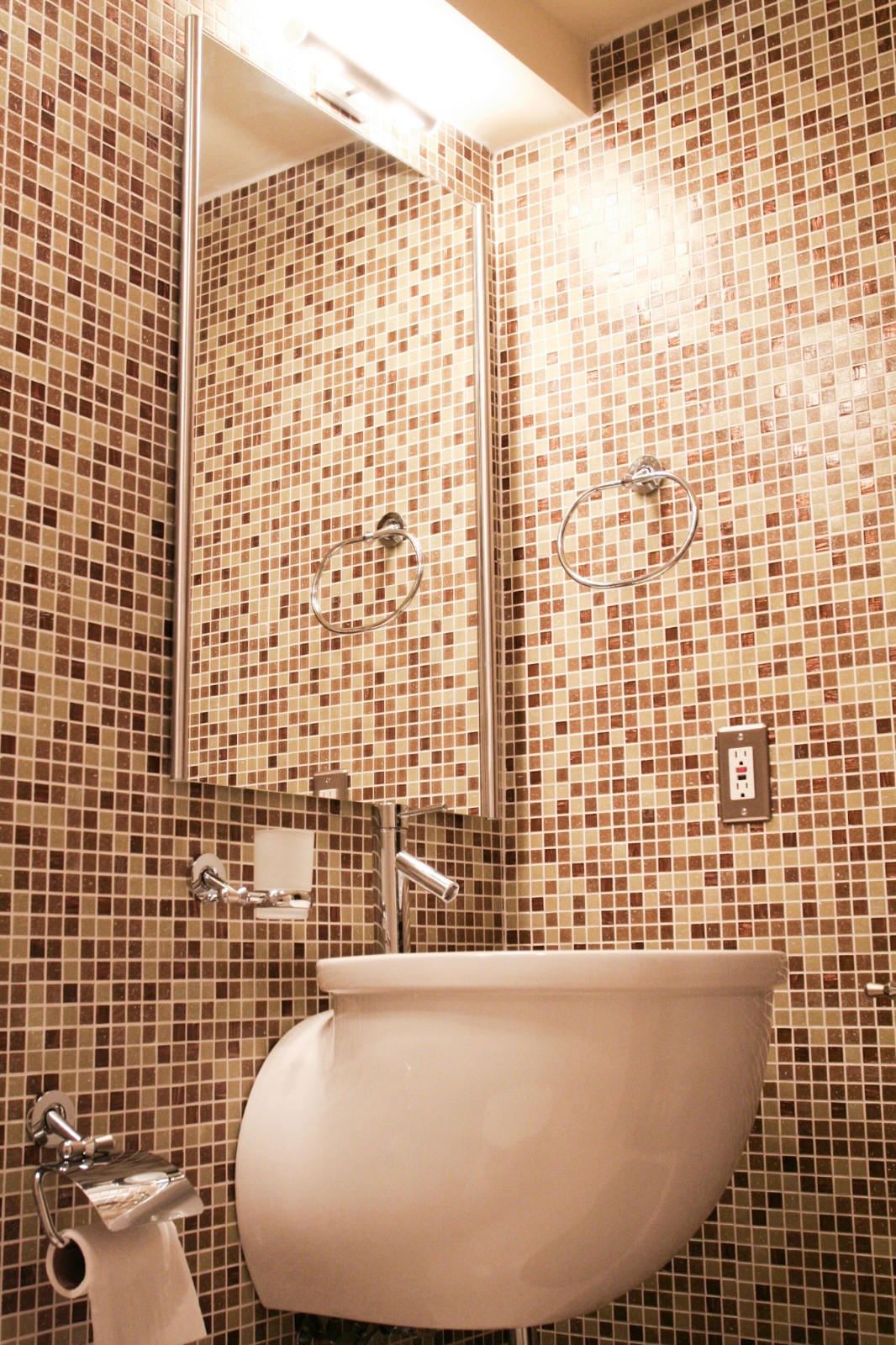 Mixed Autumn Color (Different shades of brown) Mosaic Glass Tile Kitchen & Bath