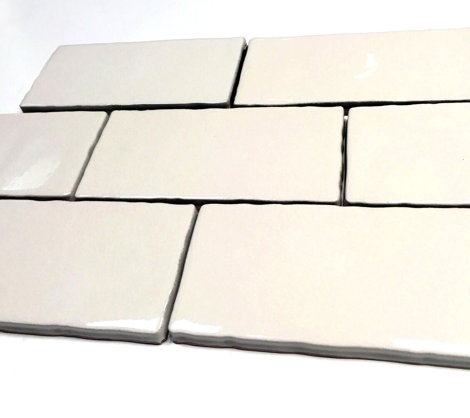 3×6 Biscuit Crackled Glaze Ceramic Tile, Wall and Backsplash Decor Bath Kitchen