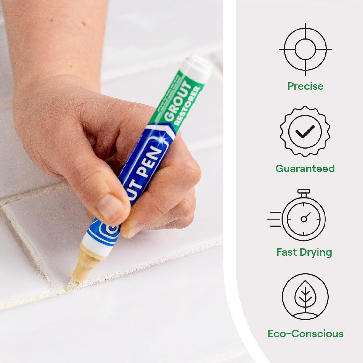 2-Pack Cream Grout Pen – Waterproof Tile Colorant for Easy Grout Restoration