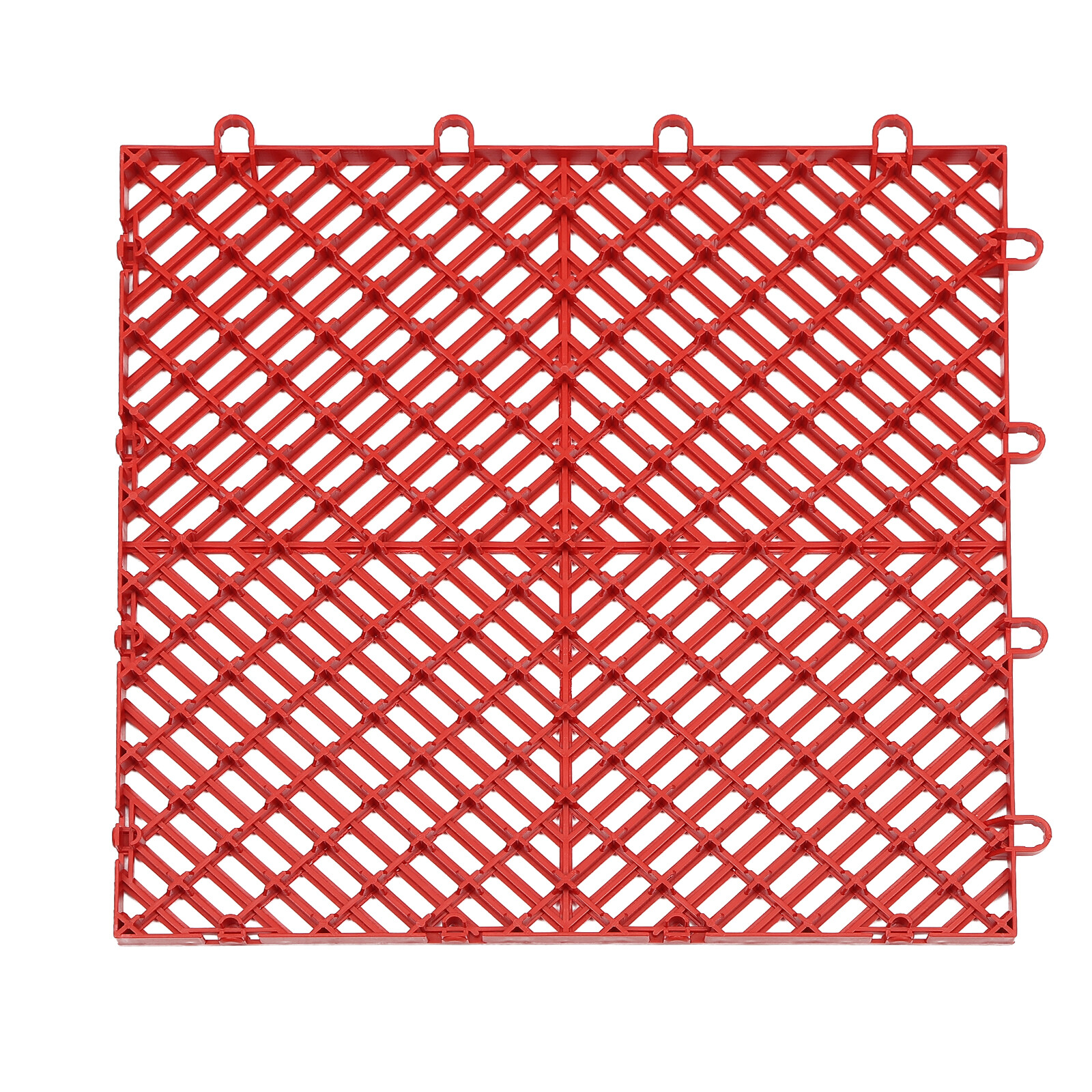 25PCS Red Outdoor Interlocking Tiles 12x12x0.5 Inches Floor Tiles Drainage Tiles
