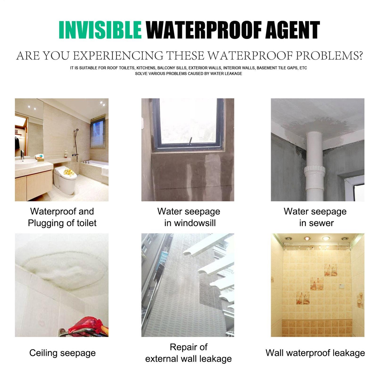 Invisible Waterproof Sealant Agent, Transparent Waterproof Coating Agent 100ml