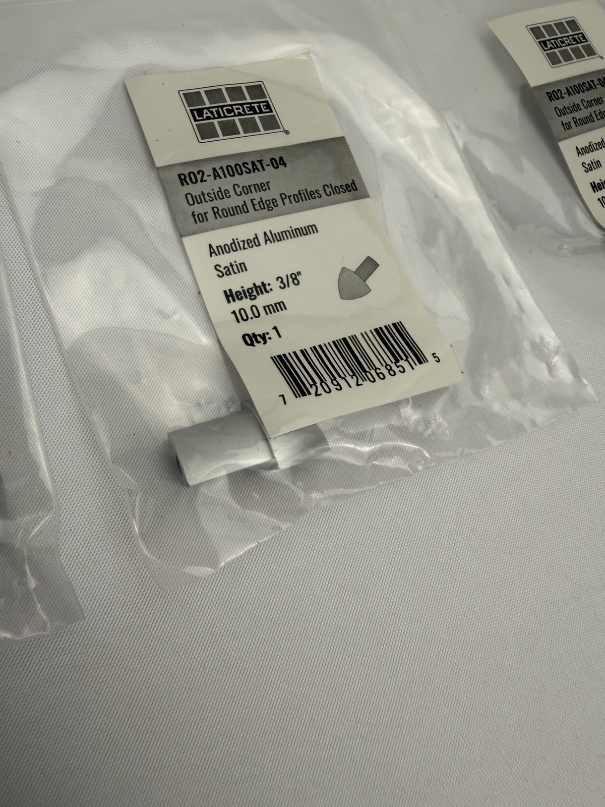 10pk Laticrete Round Edge 3/8″ Outside Corner Alumium Satin R02-A100SAT-04 New