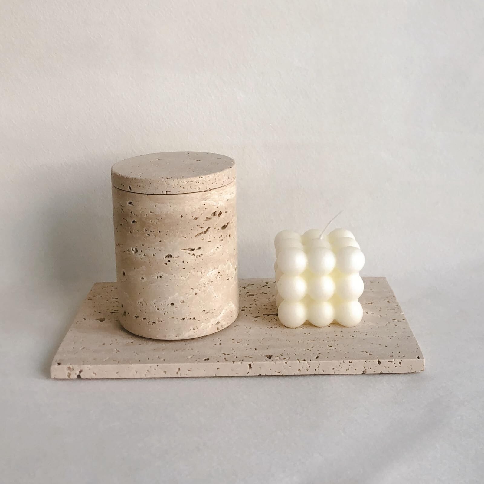 Hole Stone Right Angle Small Marble Slab Surface Plate with Non-Slip Mat Deco…
