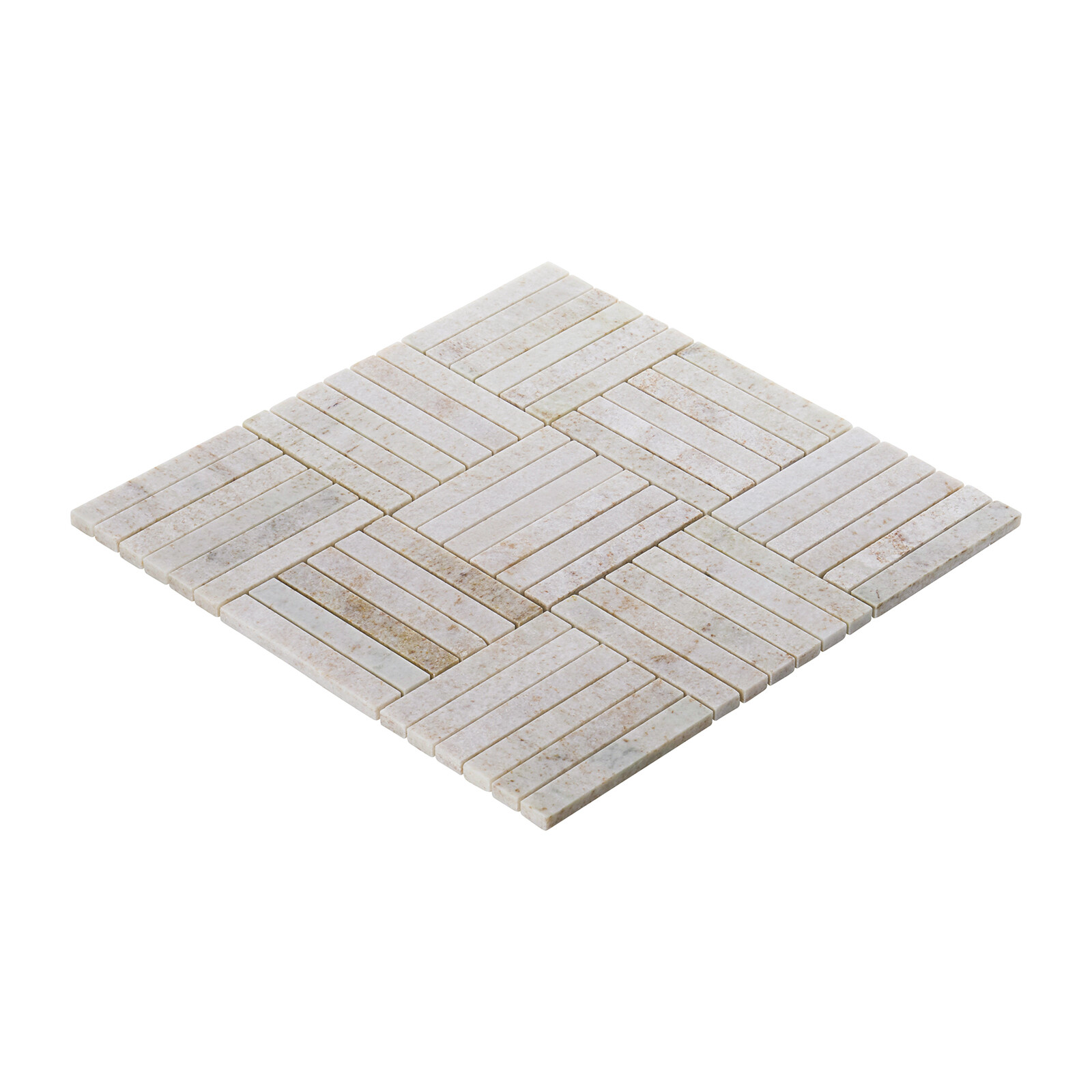 Beige Cream Quartzite Marble Stone Parquet Mosaic Tile Kitchen Wall Backsplash