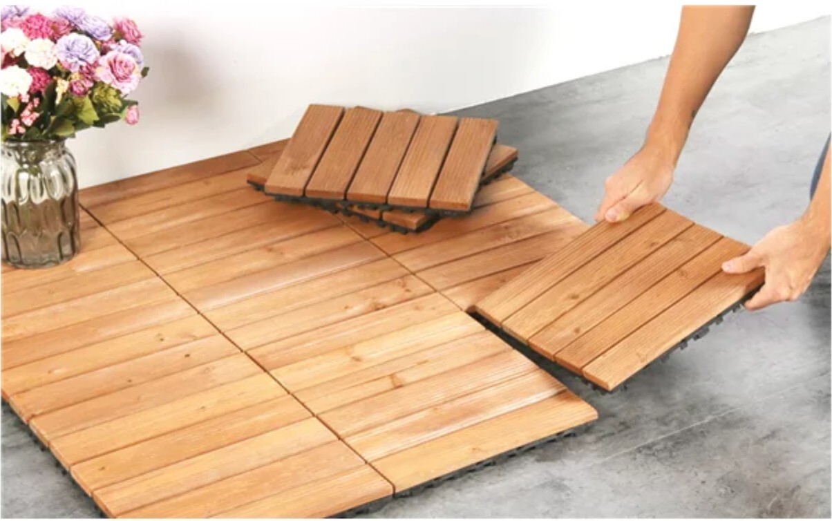 Yaheetech YT-00090375 12 x 12 inch Interlocking Patio Deck Tiles (27 Pieces)