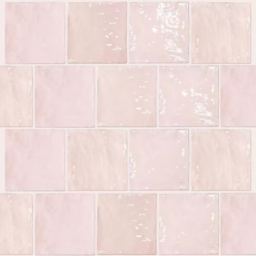 Pink 5.2 In. X 5.2 In. Polished Ceramic Subway Wall Tile (10.76 Sq. Ft./Case)