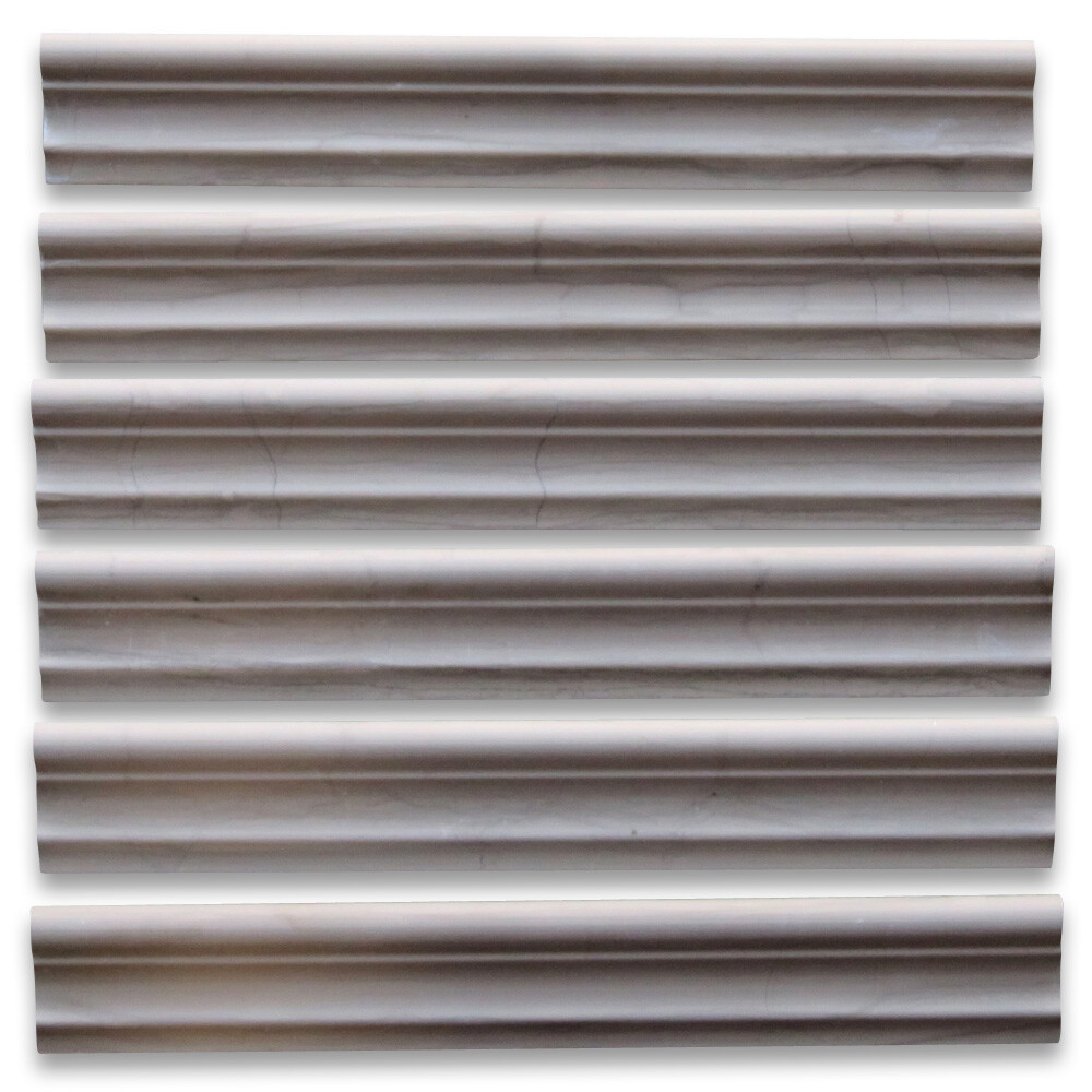 Y13H Athens Grey Marble Chair Rail Haisa Dark Molding Tile 2×12 Honed