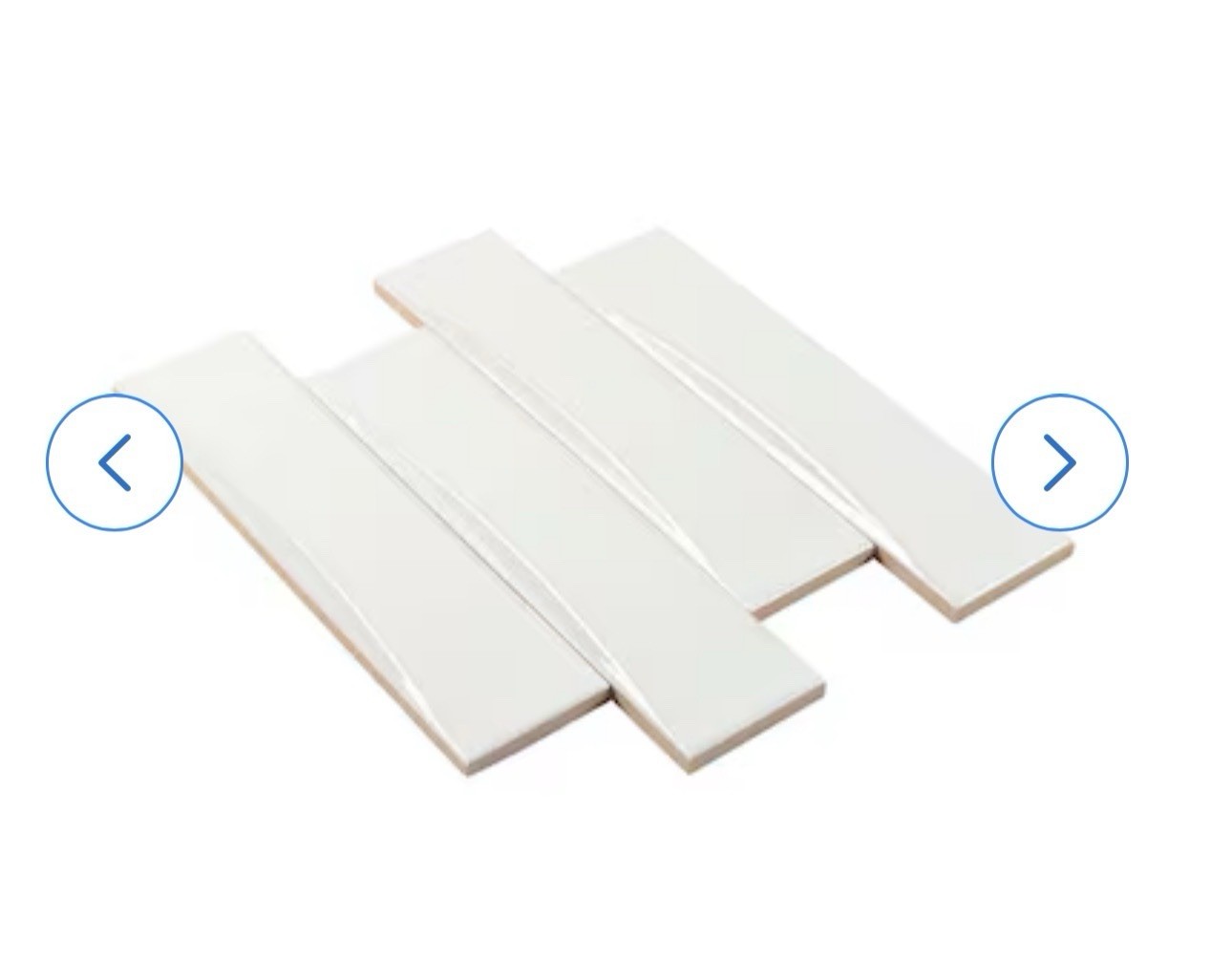 Boutique White Wall Tile #1351416 Glazed Ceramic 2” X 7. 7/8” Weave Curve 80pc