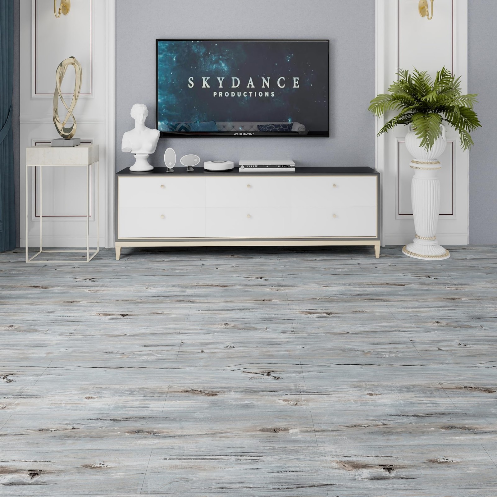 Waterproof Peel and Stick Wood Grain Floor Tiles – 36″x6″, Self-Adhesive DIY, 72