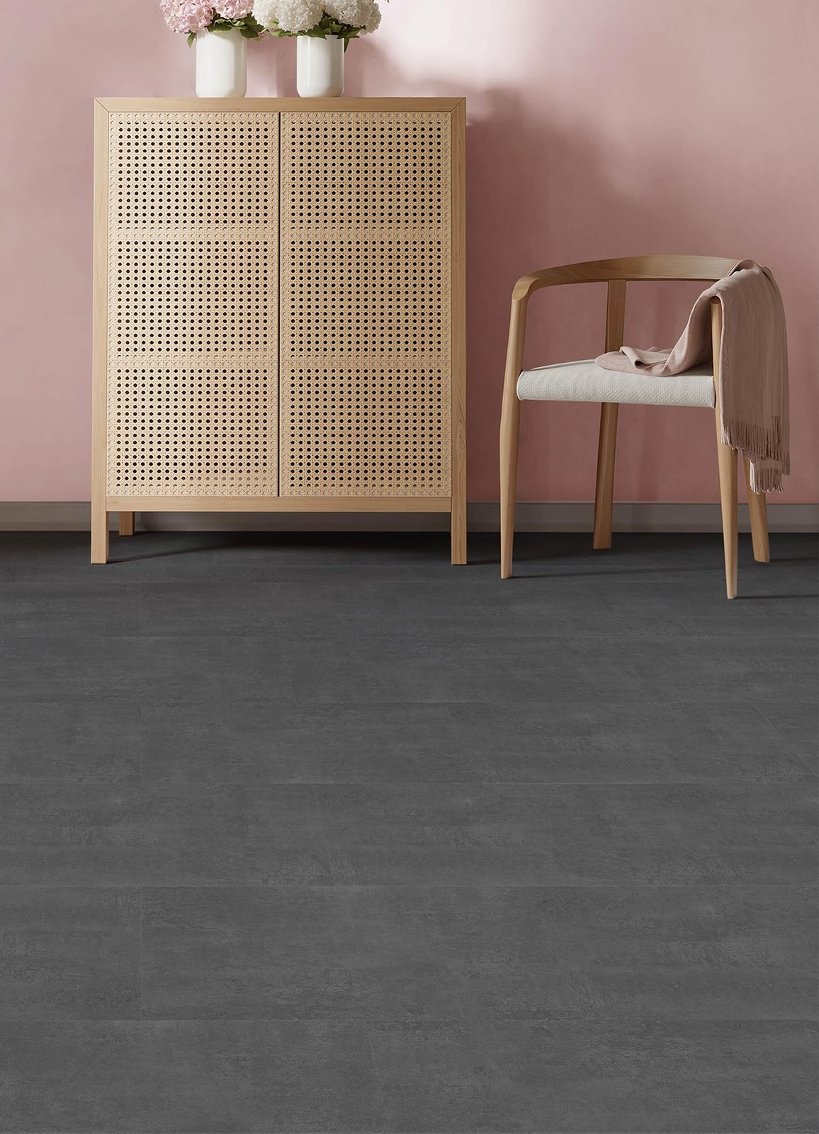 FloorPops Quarry Dark Grey Peel and Stick Floor Tiles, FP6162