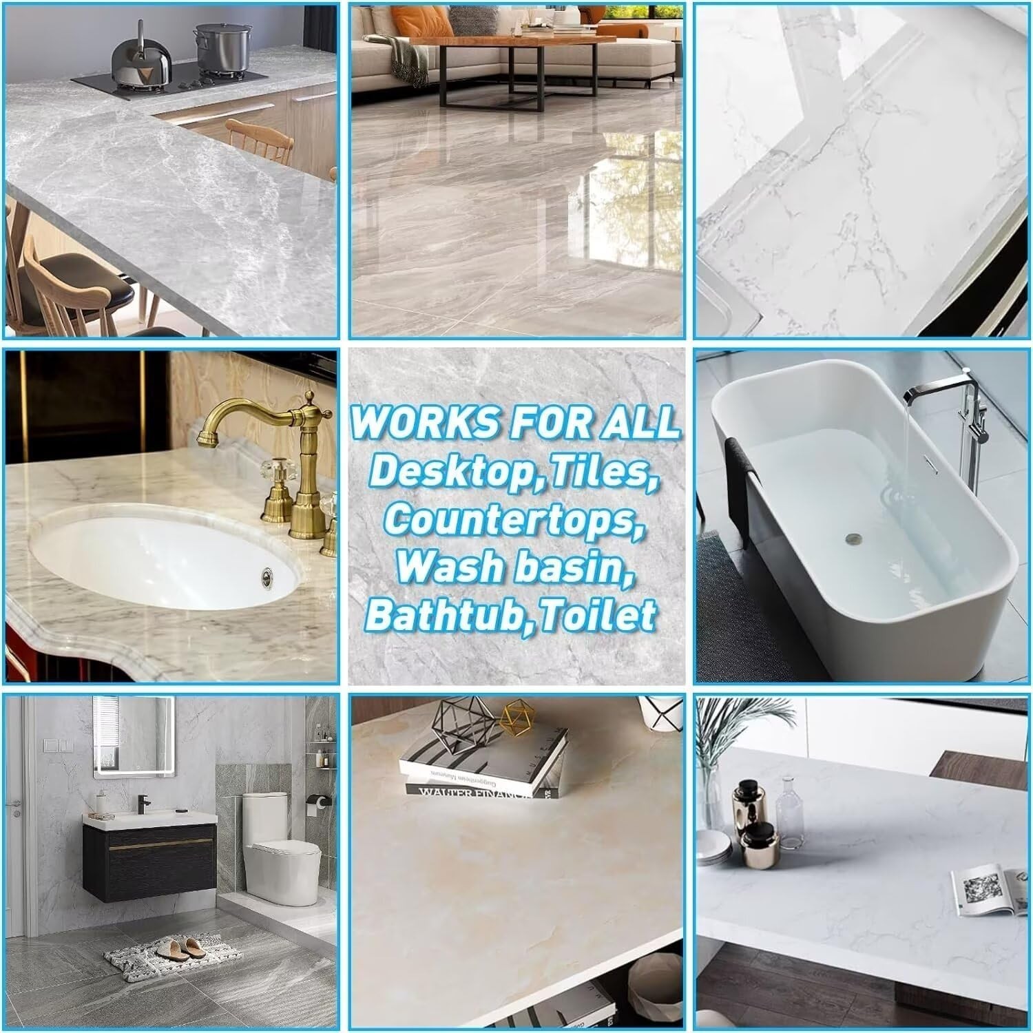 Tile Repair Kit & Granite Quartz Countertop Chip Repair Kit Color Match MarbleHI