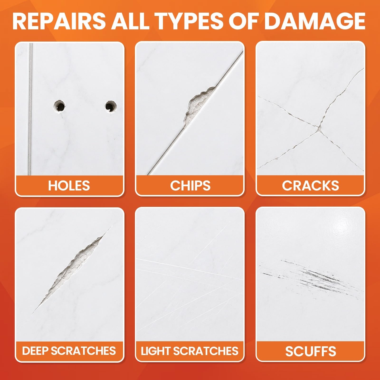Tile Repair Kit – Pure White Ceramic & Porcelain Chip Fix, Strong Adhesion for C
