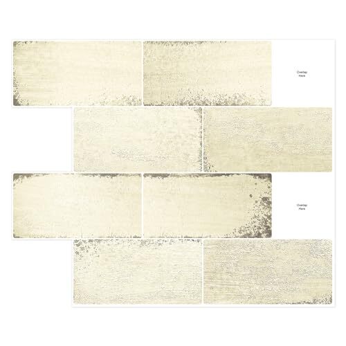 Eco-Friendly Peel & Stick Tiles – Grunge Beige Subway, 10 Sheets