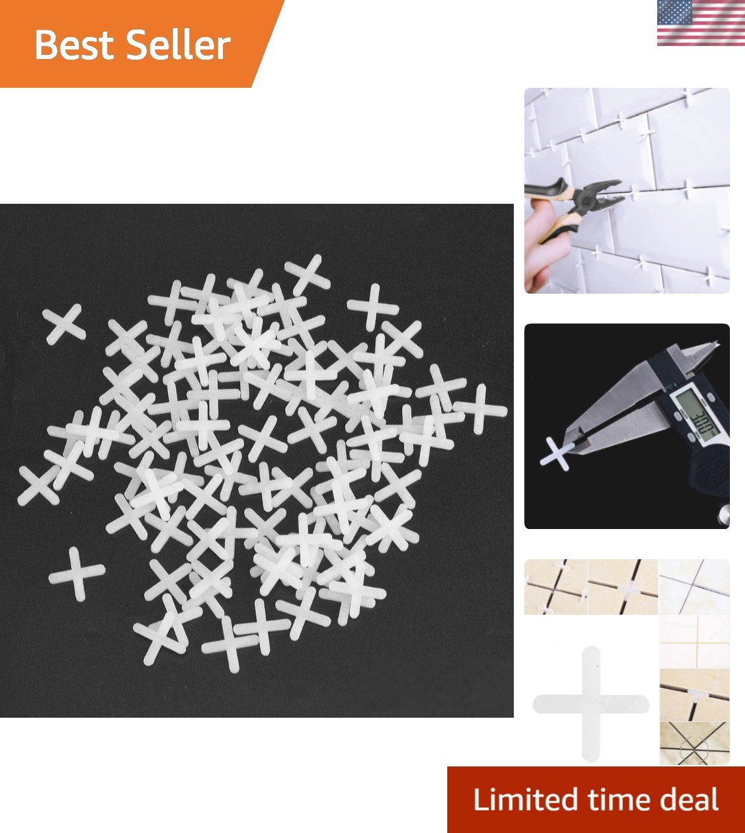 1000 Pieces 1/8″ Tile Spacers 3mm Floor Wall Ceramic Tile Spacers