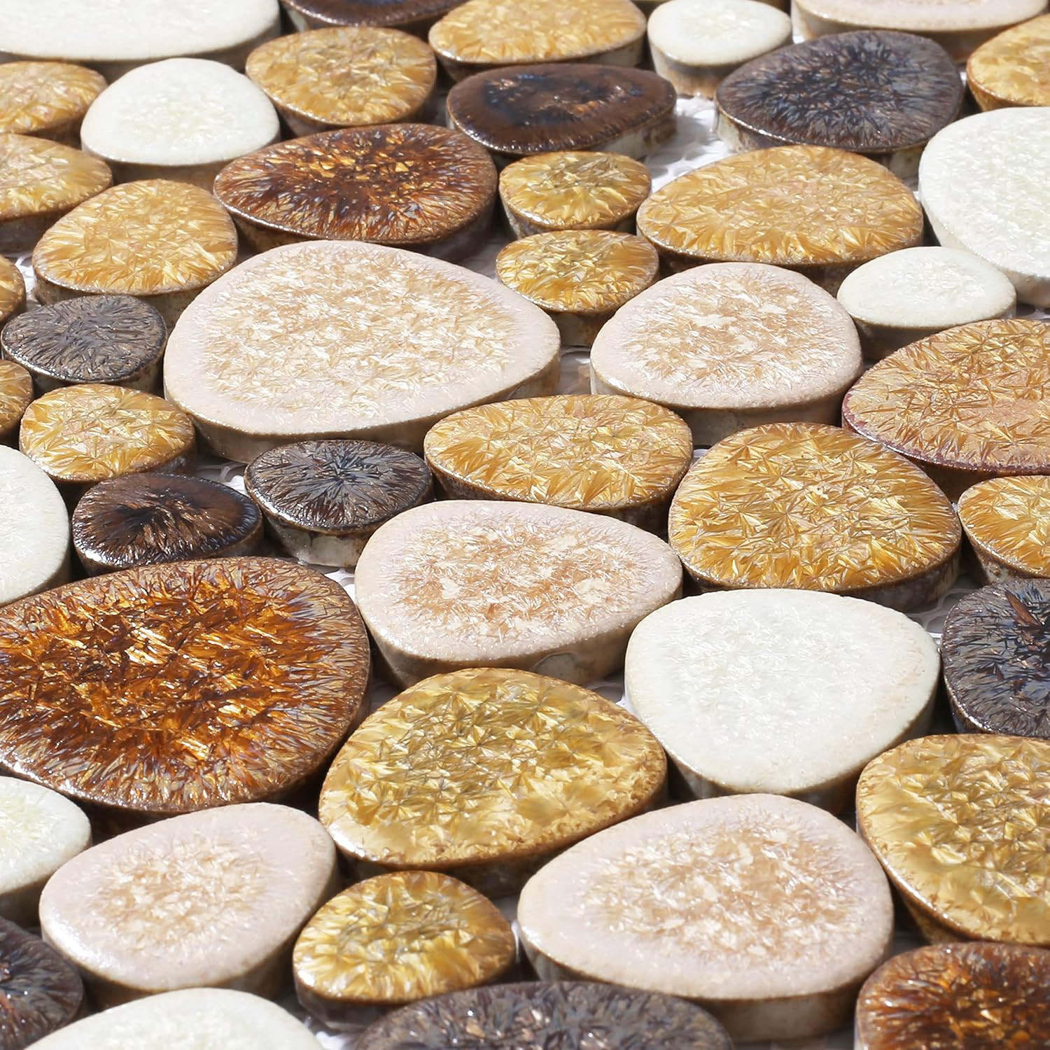 Yellowstone Non-Slip Matte Pebbles Mosaic Tile for Shower & Bathroom Floor