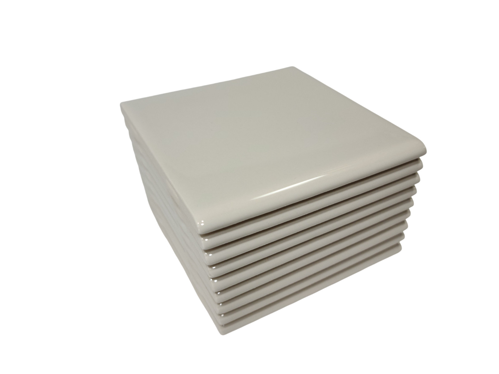 Beige Bullnose 4.25 in Ceramic Tile Almond Bone Subway Square Curved Edge Trim