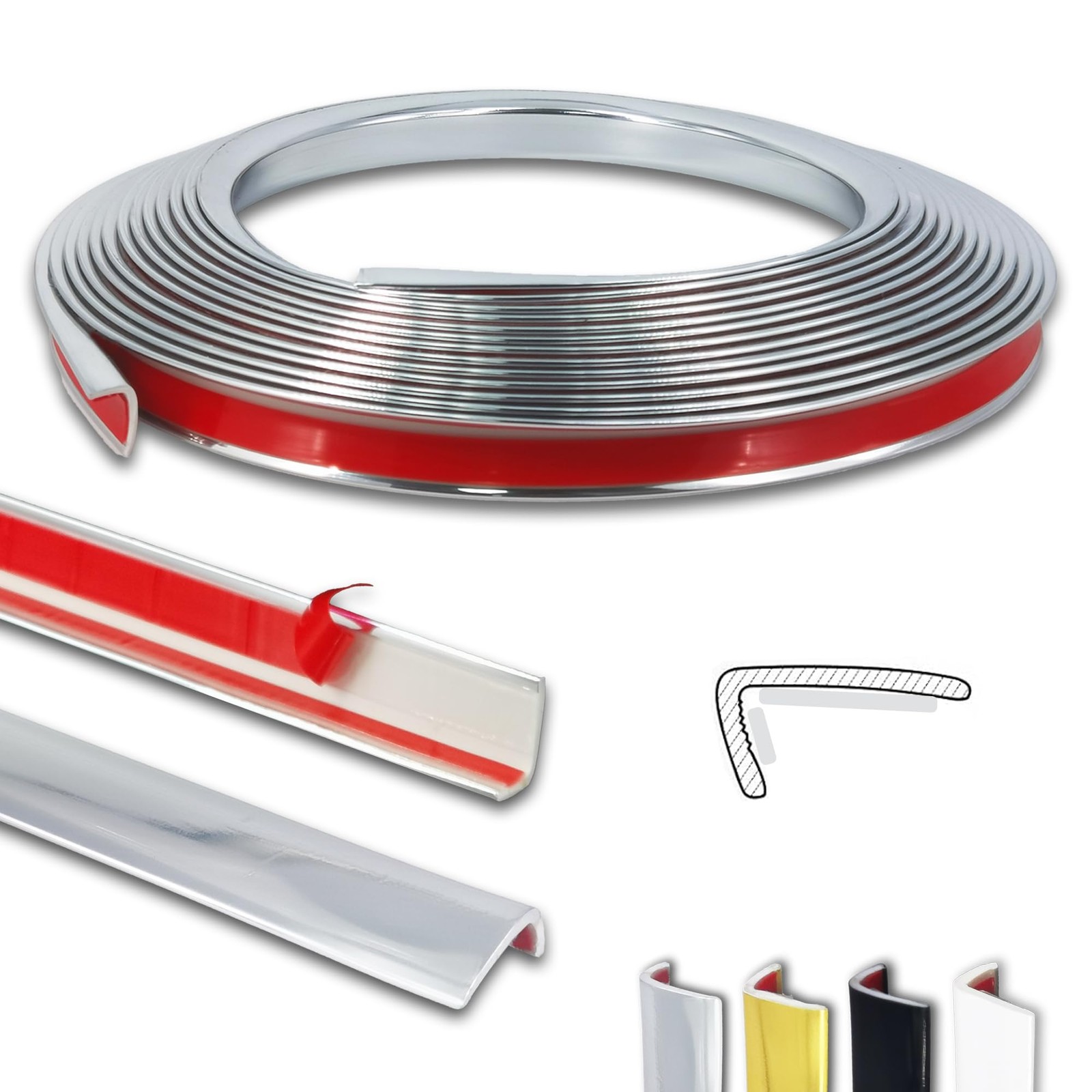 20ft Outside Vinyl Corner Trim Peel and Stick for Tile and Wall Edges, Decora…