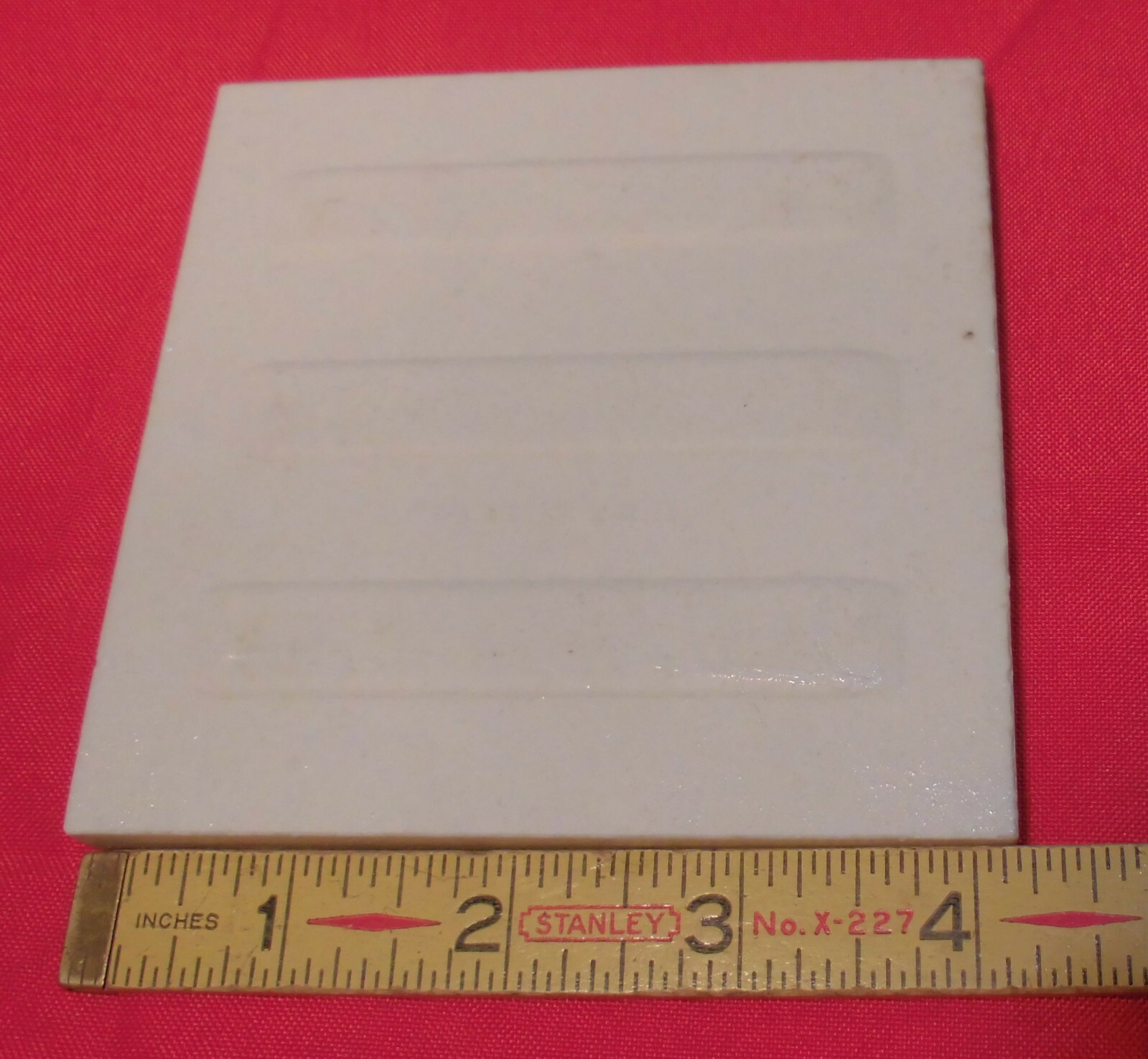 1 pc.*Vintage White* 4-1/4″ X 7/16″ Thick Glossy Ceramic tile; Criteria 1920’s