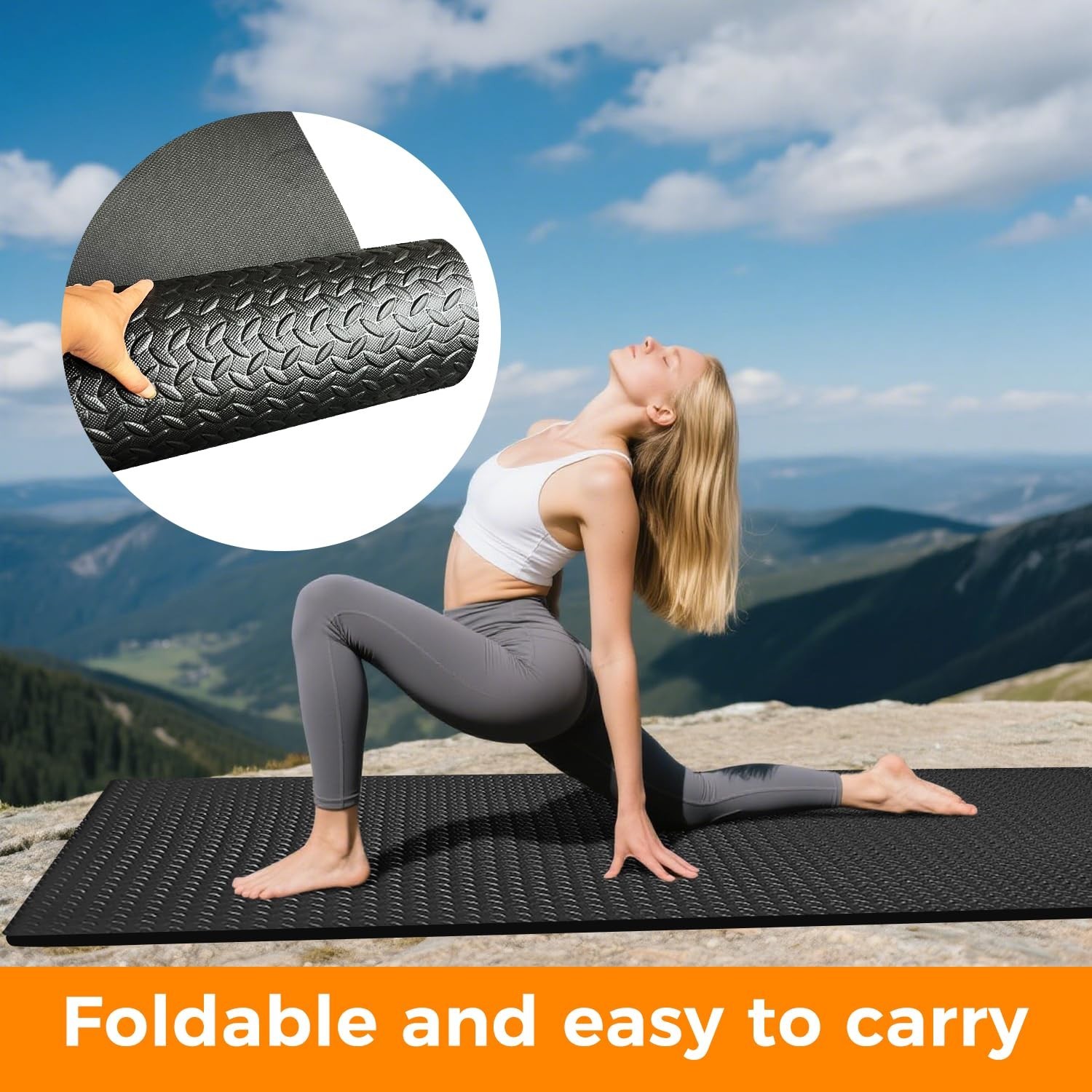 4x6ft Gym Floor Mat 10mm Thick – Large TPE/NPE Foam Workout Mat for Home Gym,…
