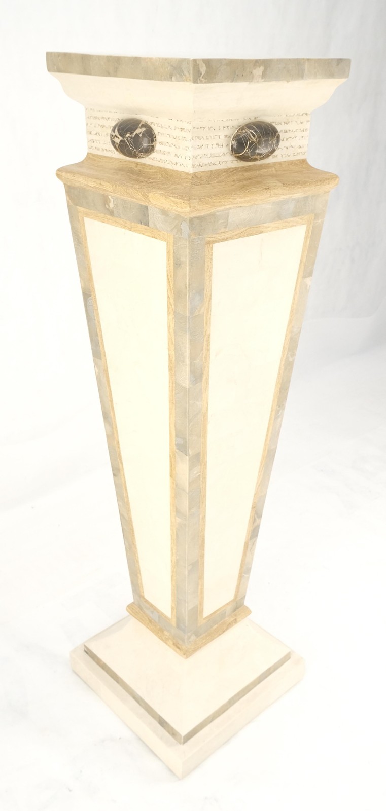 Reversed Obelisk Shape Tapered Square Marble Veneer Tiles Pedestal MINT!