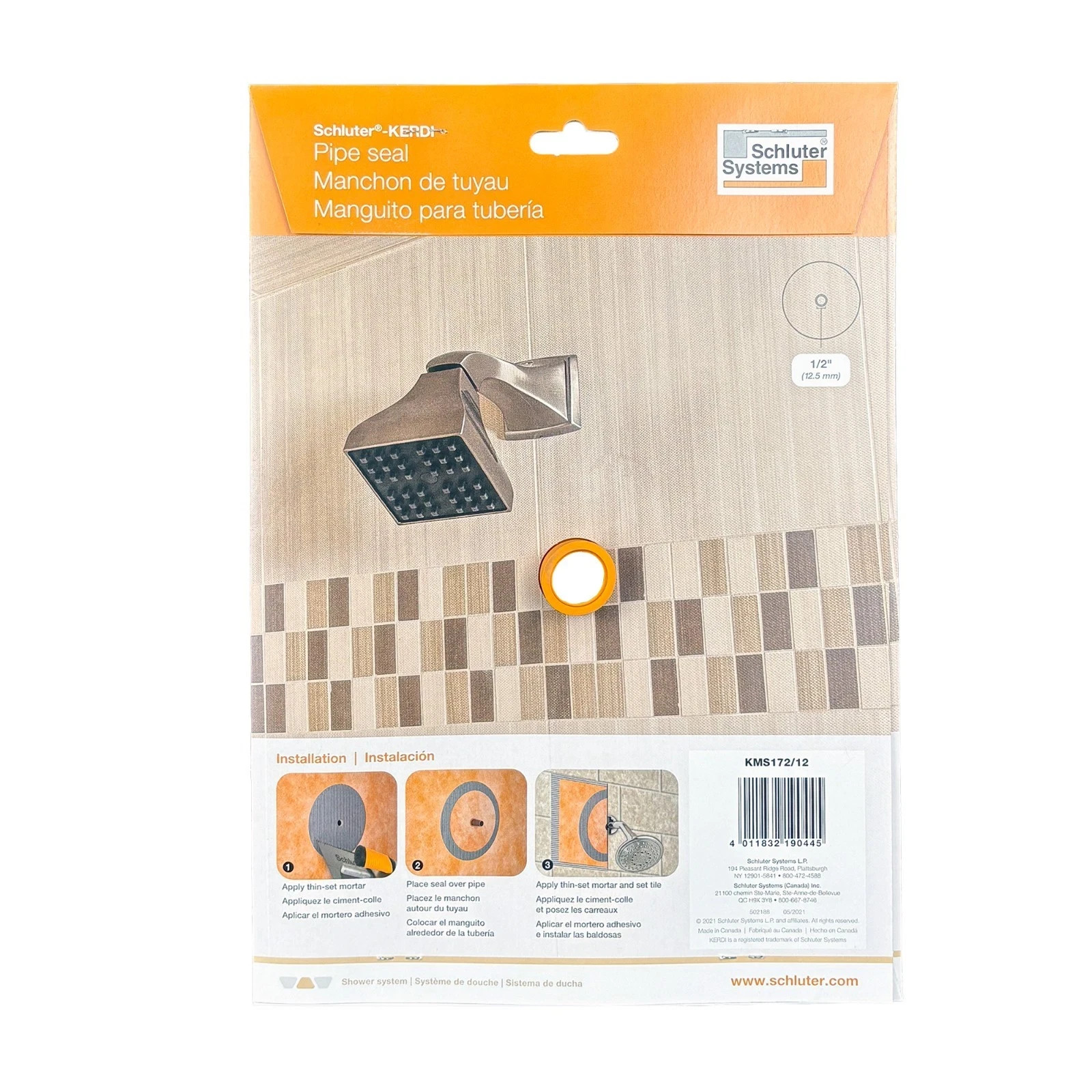 Schluter KERDI-SEAL-PS KMS172/12 Waterproof 1/2″ Pipe Seal Membrane Shower Walls