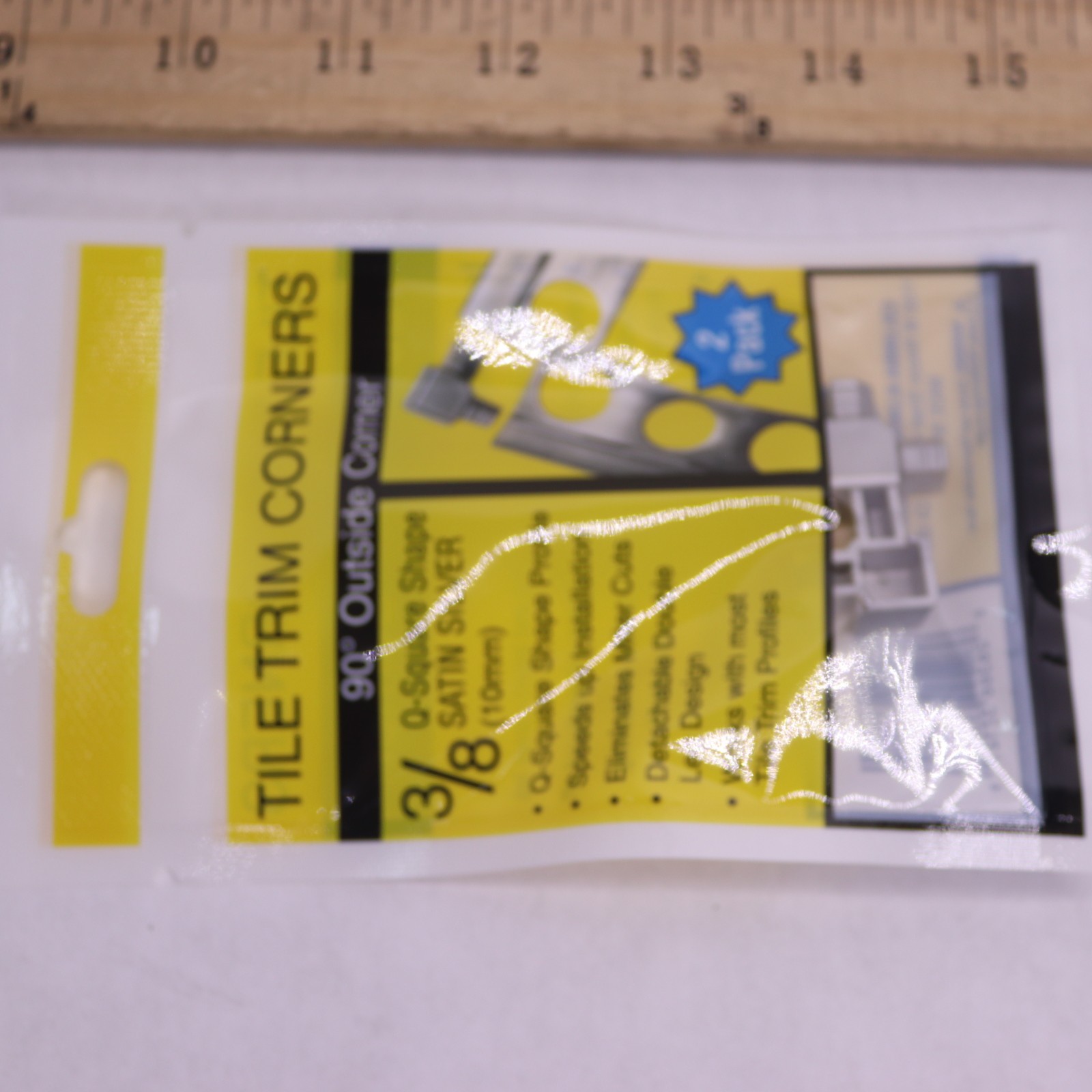 (2-Pk) TrimMaster Square Shape Outside Corner Tile Edging Trim 3/8″ OC8762MA2