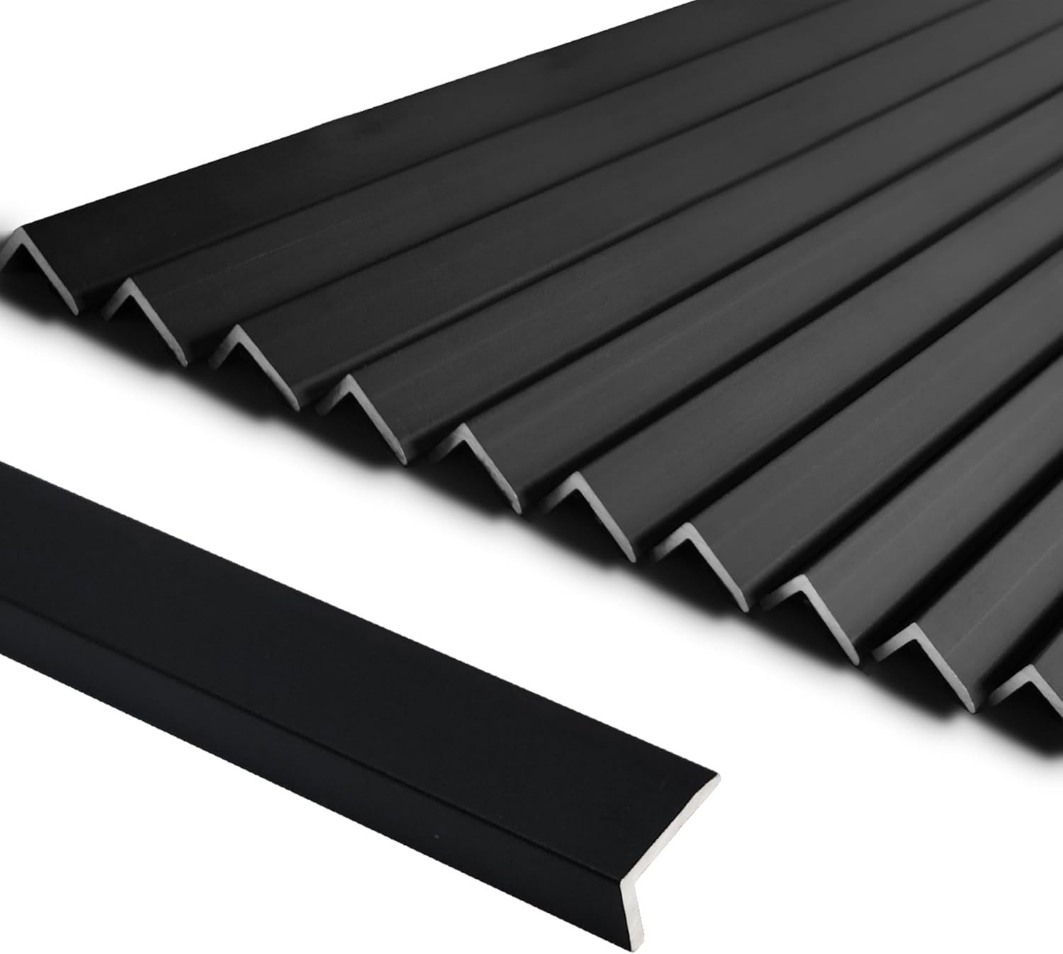 10-Pack 12-Inch Matte Black Peel and Stick Aluminum Trim for Elegant Decor