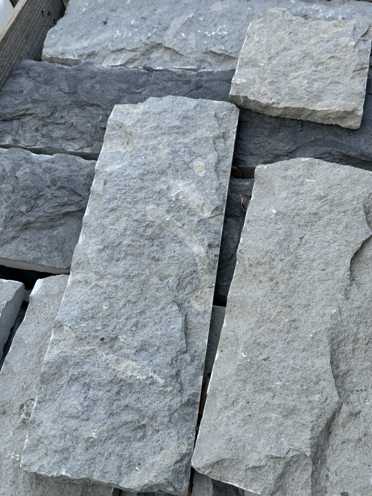 Grey Limestone Cladding And Pavers Random Widths , Pavers And Blocks Available