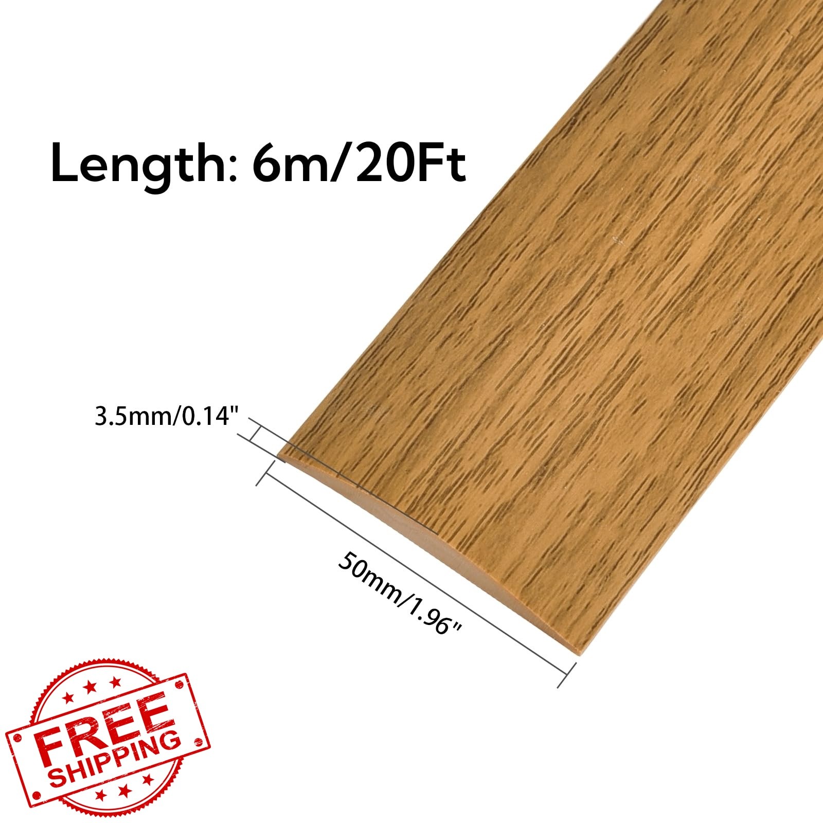 Farady 20Ft Light Brown Wood Grain Floor Strip