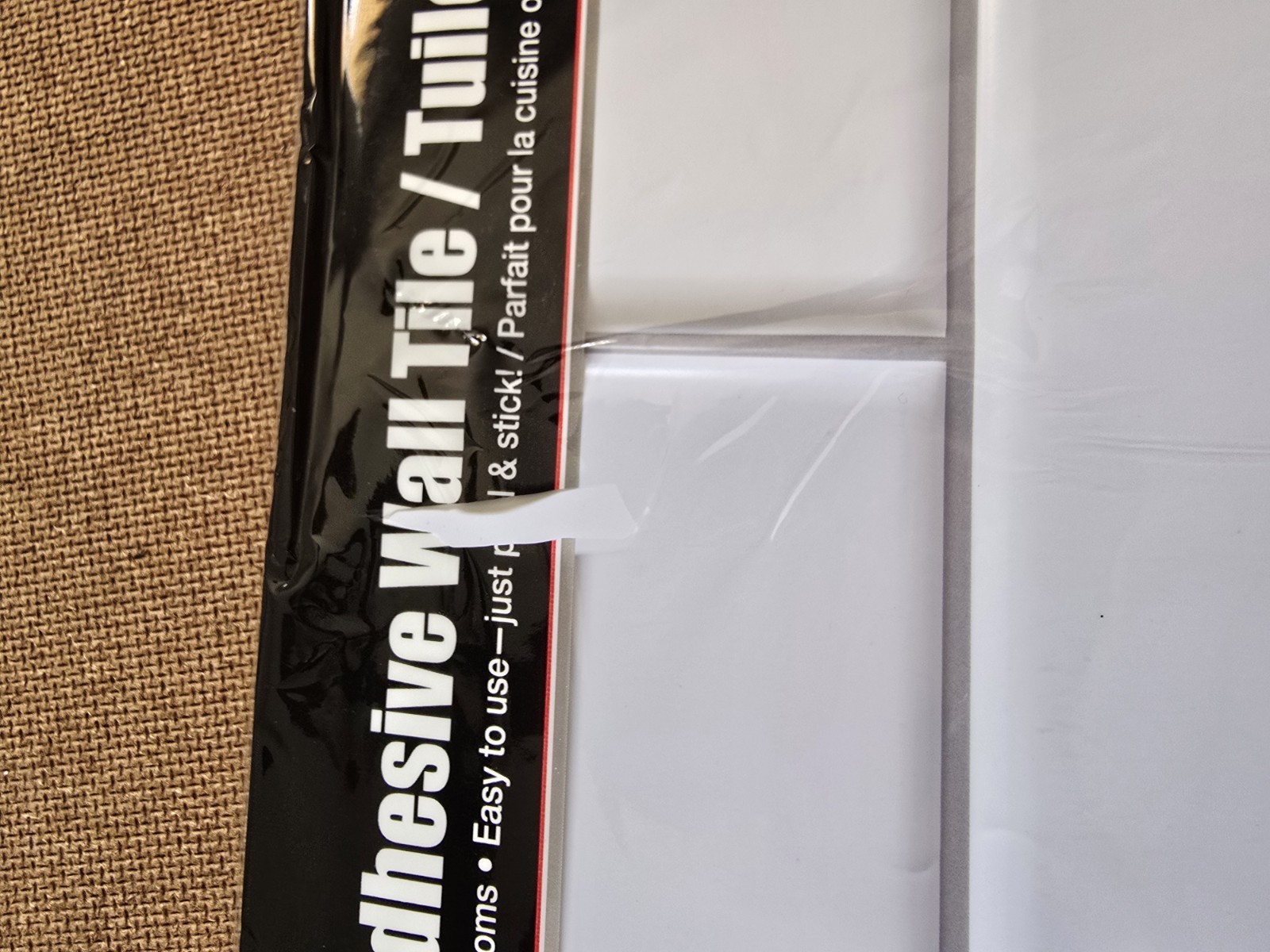 Tool Bench Hardware Self Adhesive White Wall Brick Tile 12×12″ Subway 12 Ct. New