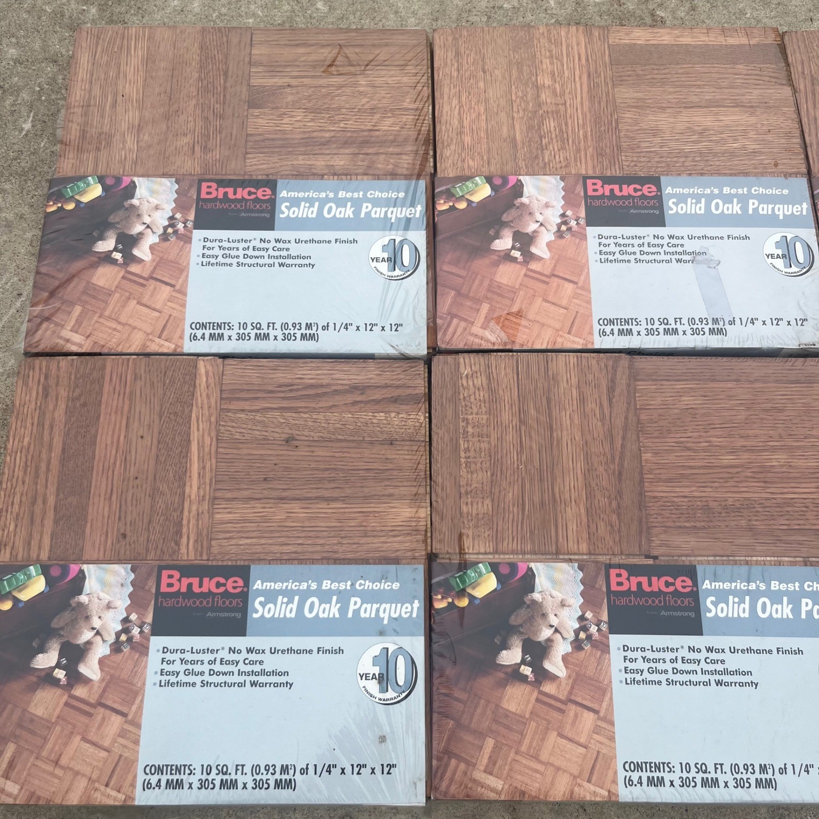 Bruce Solid Oak Parquet Flooring Bundle Lot 60 Sq Ft 12″x12″ ABC1701 Vintage