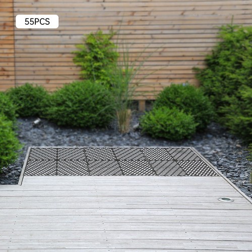 55 PCS 30*30cm Interlocking Deck Tiles Black Anti-Slip PP Deck Tile Modern SALE
