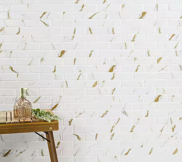 MSI Calacatta Gold Subway 12″ x 12″ x 0.24″ Matte Porcelain Mosaic Tile 0.93 sf