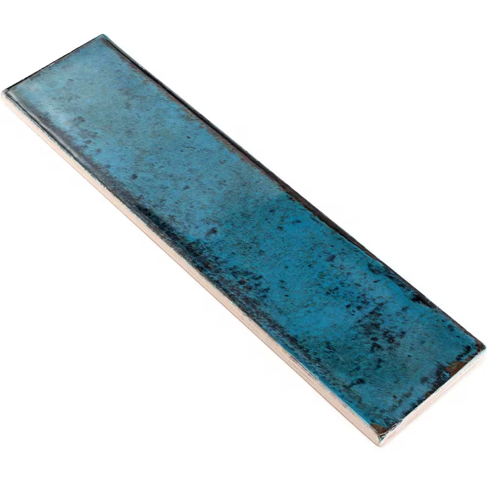 Moze Blue 3 In. X 12 In. 9 Mm Ceramic Wall Tile (22-Piece 5.38 Sq. Ft./ Box)
