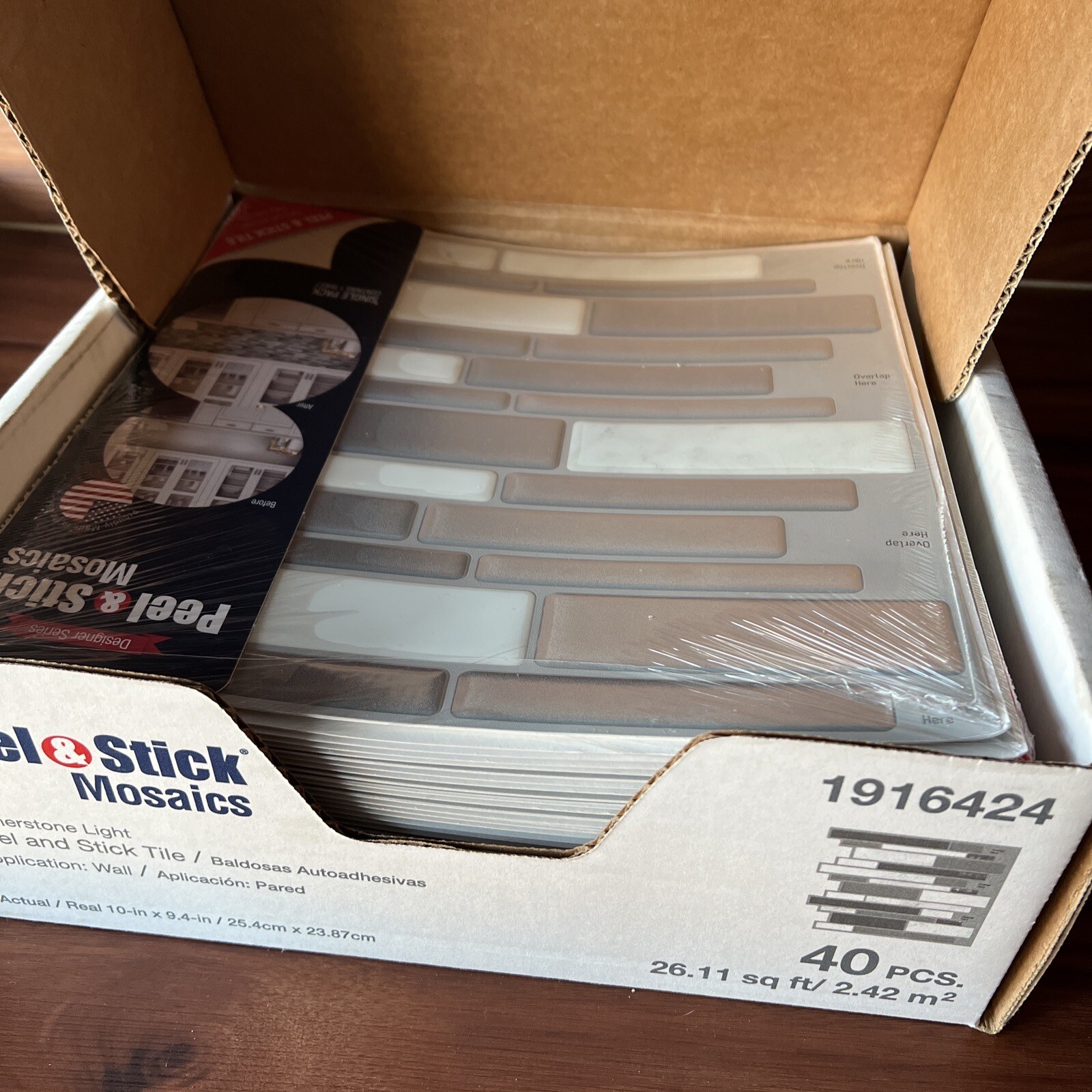 Peel And Stick Mosaics Tile Brand New Full Box Cornerstone Light 40 Sheets