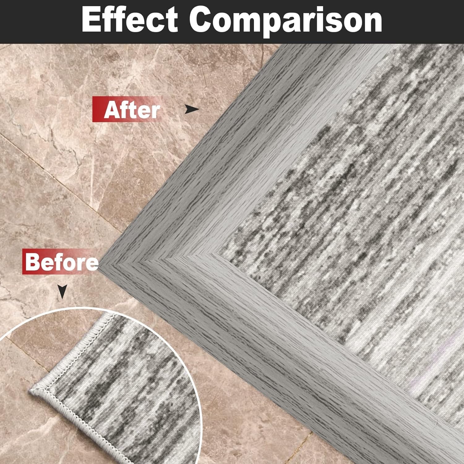 20Ft Self-Adhesive PVC Floor Transition Strip – Gray Forest, 5mm Height Limit