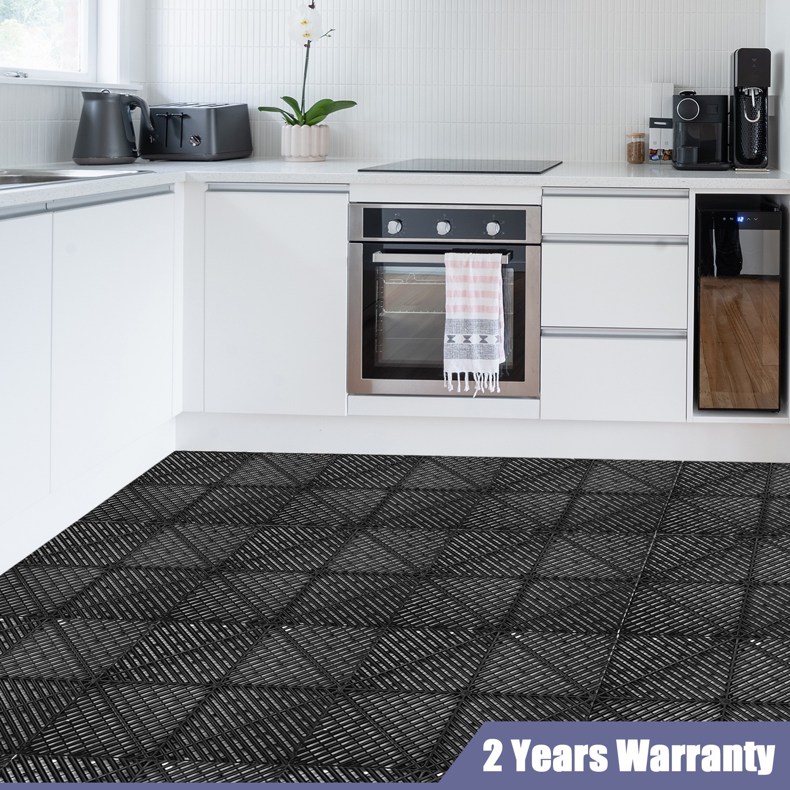 50 Packs 15.75″x15.75” Interlocking Garage Floor Tiles Vented Water Drainage