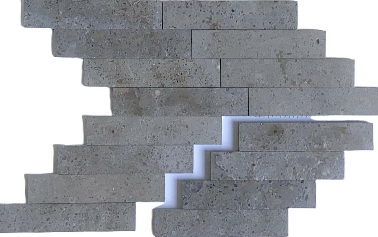 Lagos Azul 6×12 Herringbone Mosaic Limestone Tile Backsplash Floor (4 sheets)