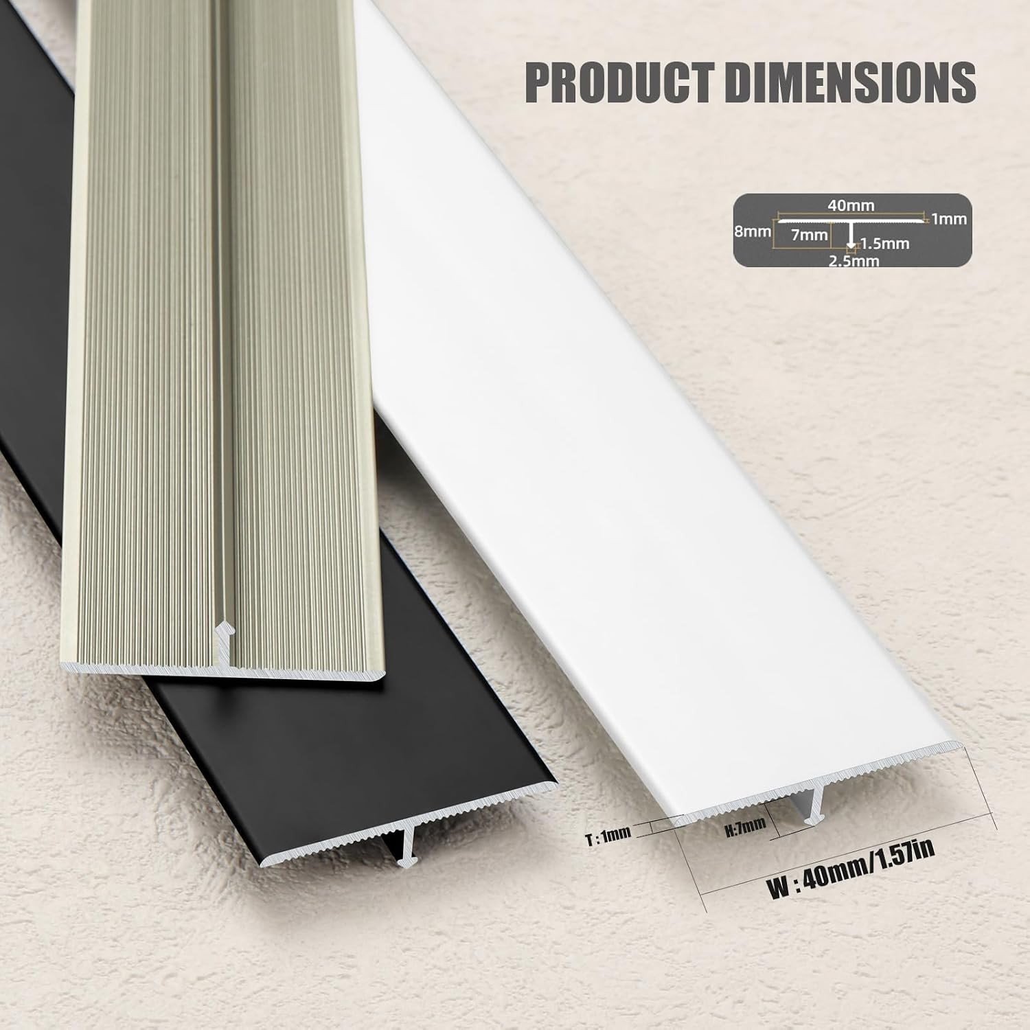 Aluminum T Molding Floor Transition Strip,Door Threshold Strip,Flat Flooring Div