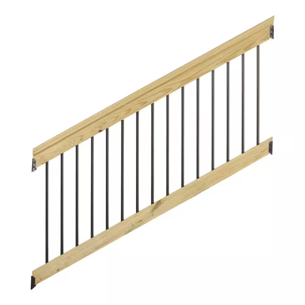 34 In. H X 72 In. W Pressure-Treated Southern Yellow Pine Wood Deck Stair Railin