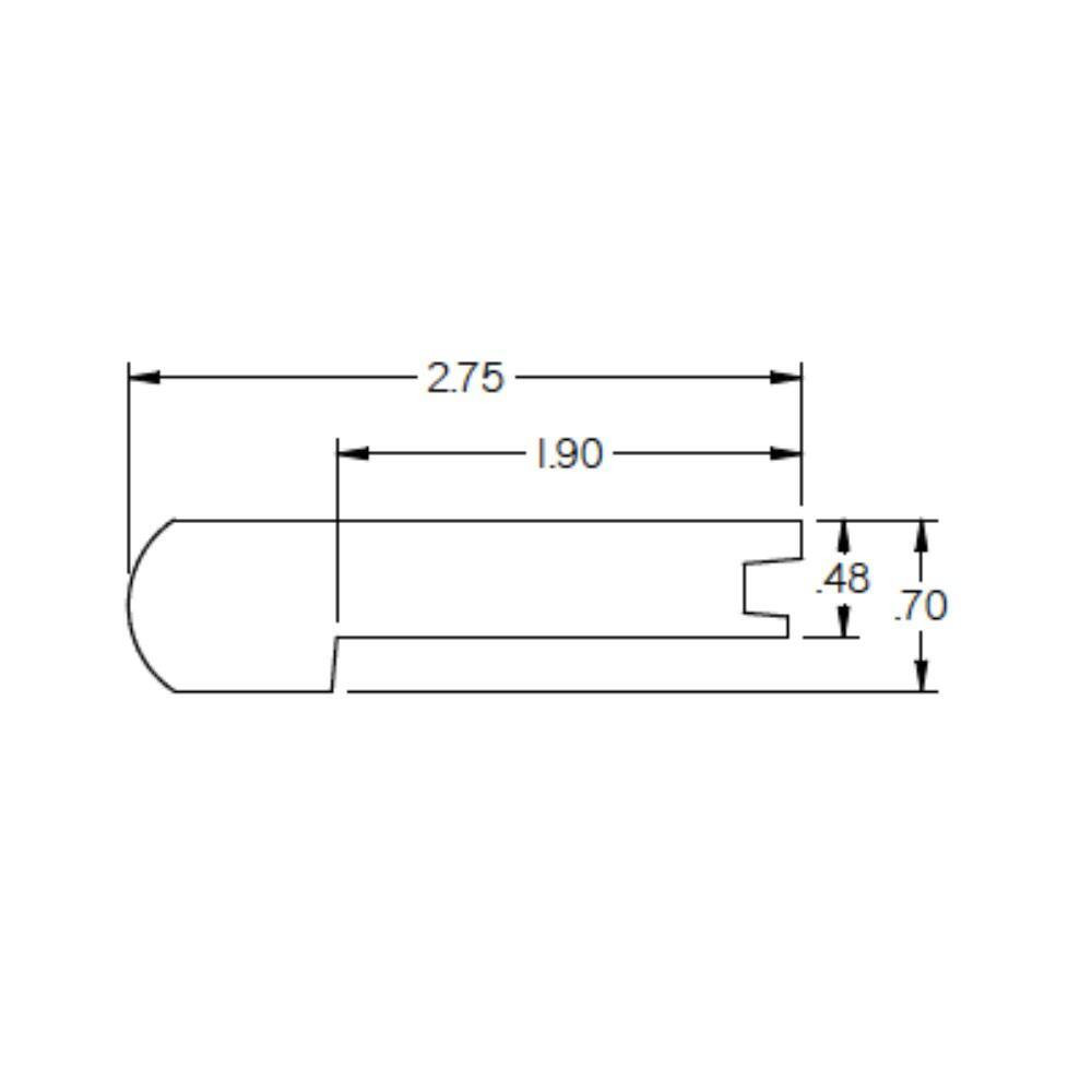 Petar 0.5 In. T X 2.78 In. W X 78 In. L Hardwood Stair Nose