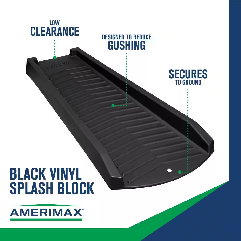 24 in. Black Vinyl Splash Block