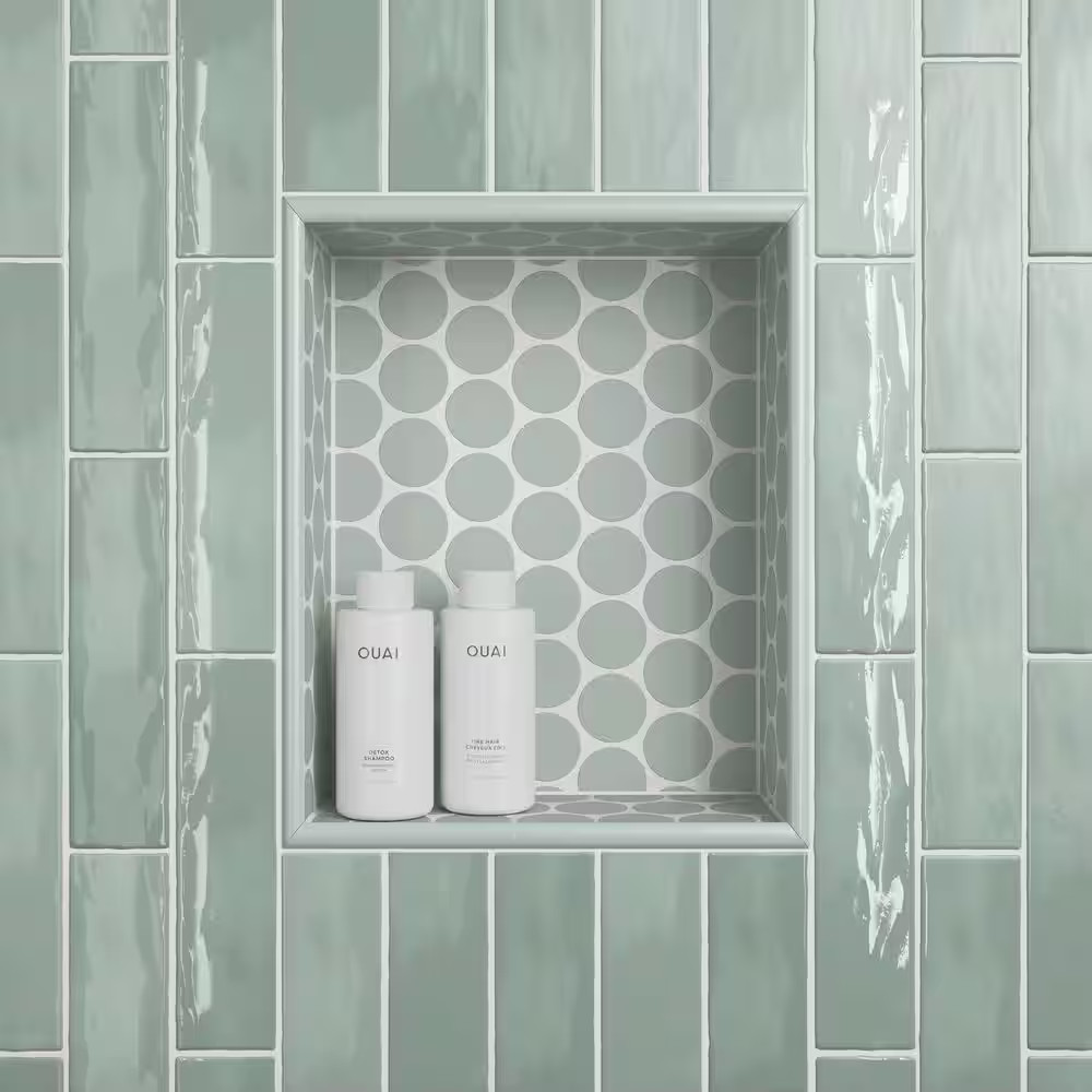Marin 0.5 In. X 12 In. Jolly Miter Edge Ceramic Trim in Aloe Green