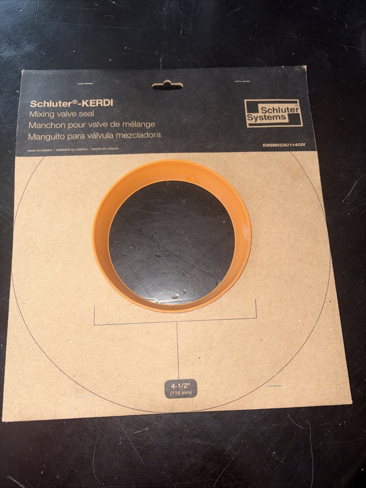 Schluter Kerdi Mixing Valve Seal 4-1/2″ KMSMV235/114/UV
