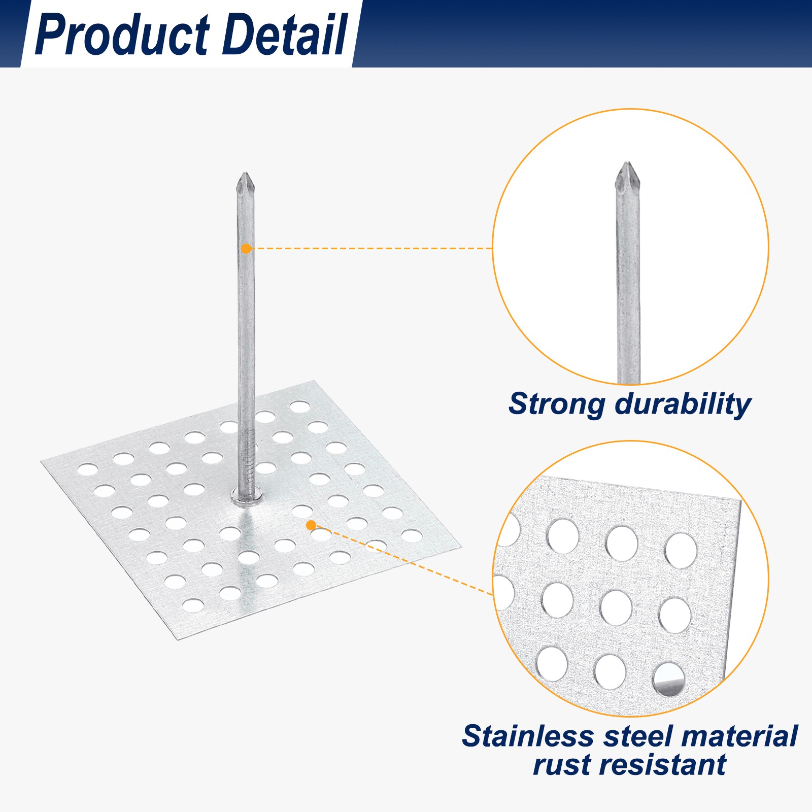100pcs Insulation Pins 2.5 Inch L, Perforated Insulation Pins Insulation Hangers