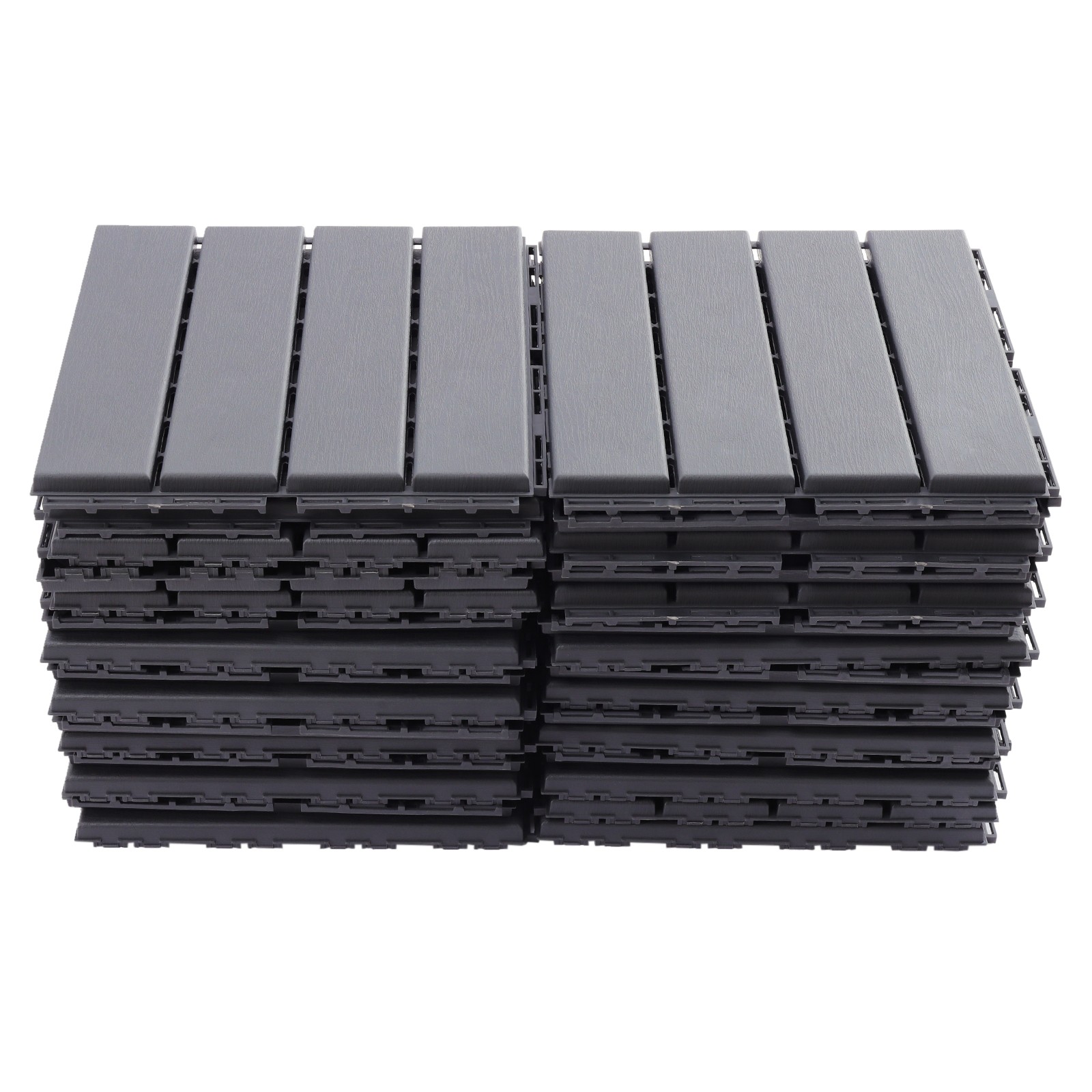 12″x12″ Interlocking Deck Tiles, 30 Pack Outdoor Patio Floor Tiles Dark Gray