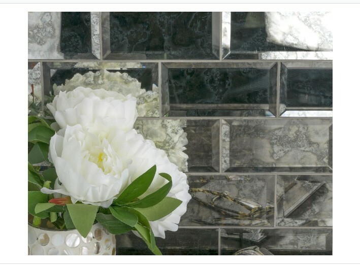 8 SomerTile Lustre Beveled Antique Mirror 3 x 6 (5-7/8 x 2-7/8) Subway Wall Tile