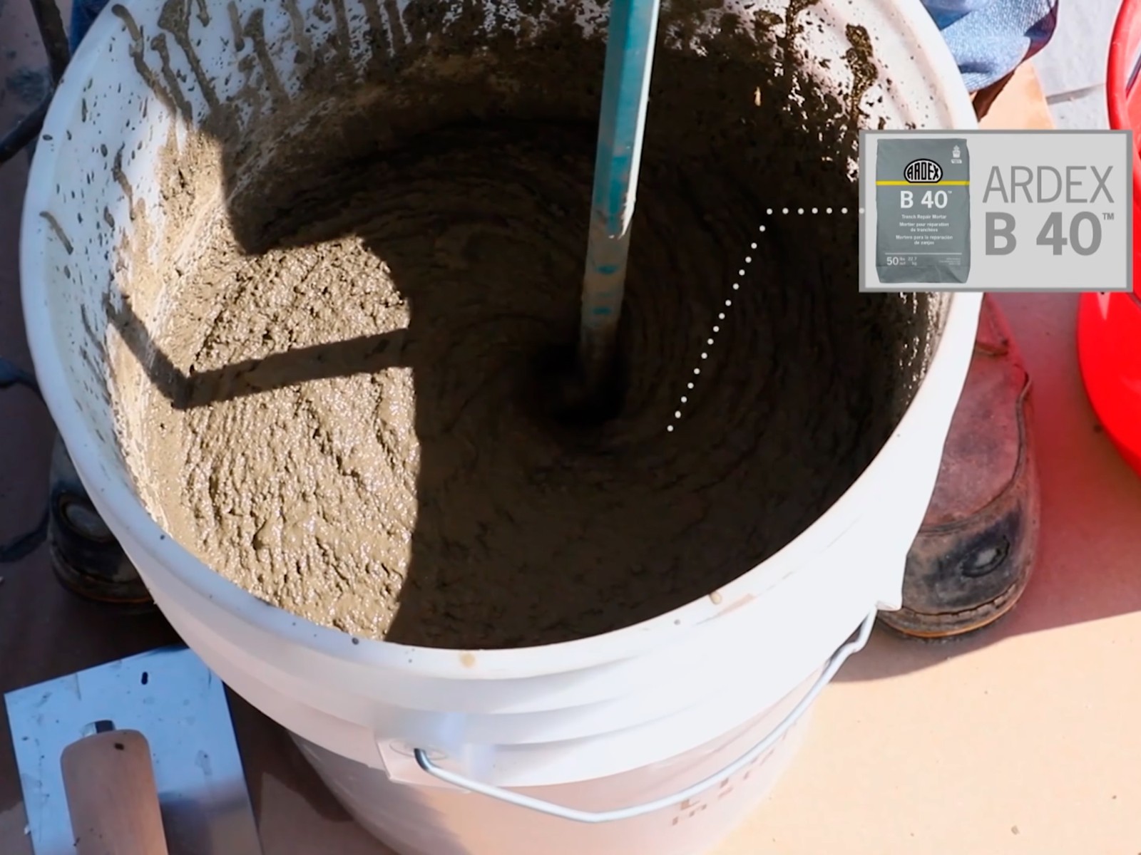 ARDEX B 40 Trench Fast-Setting, Horizontal Concrete Repair Mortar, 50 lbs 45777