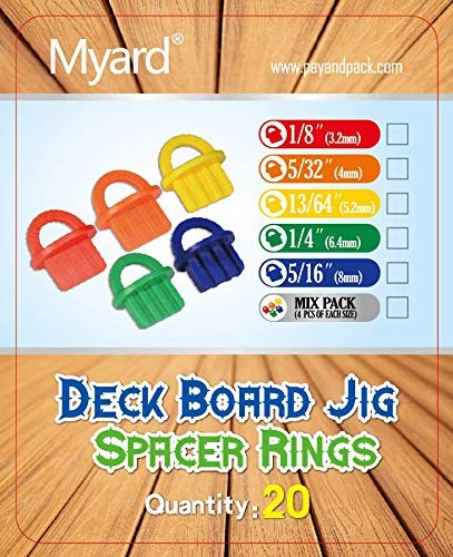 Red 20 Packs 1/8 Inch Deck Spacer with Bright Color Easily Spotting, Easy Pul…