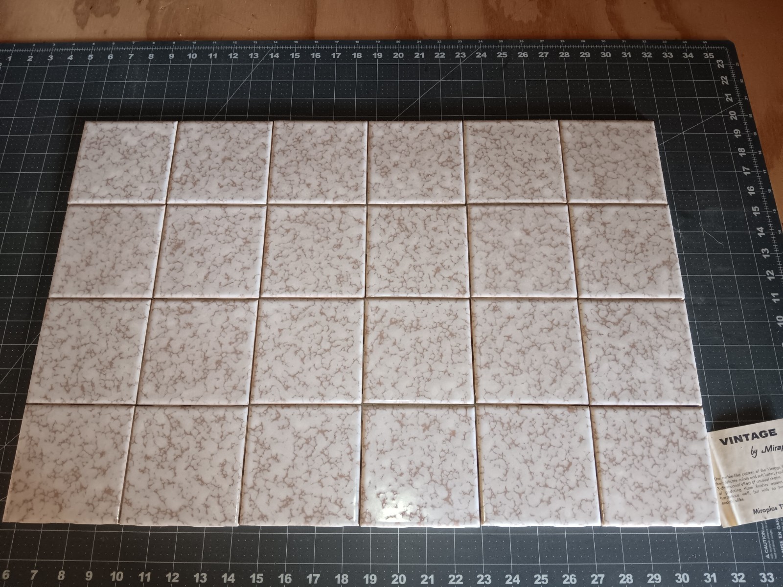 24 pack Ceramic Tile OAK TAN 4.25 Field Tile Bathroom Kitchen MIRAPLAS